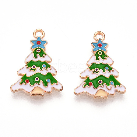 Christmas Theme Alloy Enamel Pendants ENAM-N056-403A-01-1