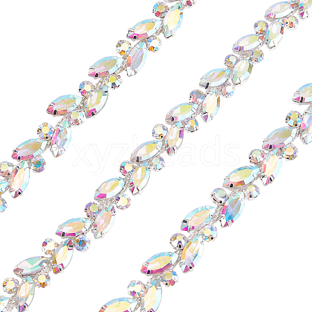 Gorgecraft 1 Yard(91.4cm) Iron Glass Rhinestone Strass Chains FIND-GF0002-38A-1