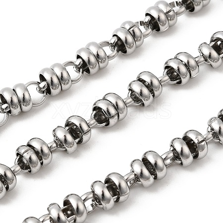 304 Stainless Steel Flat Round Link Chains CHS-K024-14P-1