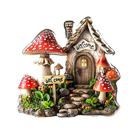 Bohemian Style Acrylic Mushroom House Display Decorations PW-WG7636C-01-1