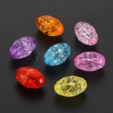 Transparent Crackle Acrylic Beads CACR-S010-03-1