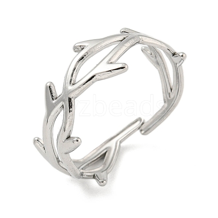 304 Stainless Steel Open Cuff Rings RJEW-K245-92P-1