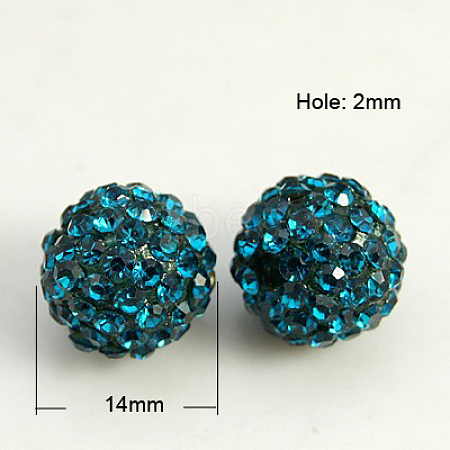 Resin Rhinestone Beads RB-A025-14mm-A06-1