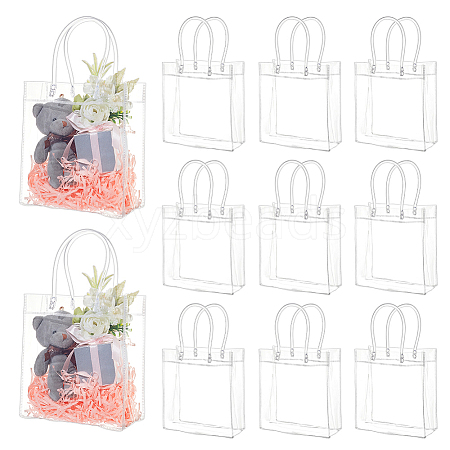 Valentine's Day Rectangle Transparent PVC Storage Bags with Handle ABAG-WH0038-38-1