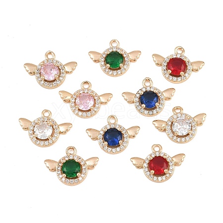 Brass Pave Cubic Zirconia Charms CU-CBA8183-02G-1
