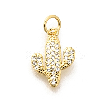 Brass Micro Pave Clear Cubic Zirconia Pendants KK-L225-032G-1