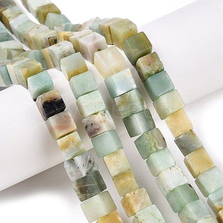 Natural Flower Amazonite Beads Strands G-T139-8x8-31A-1