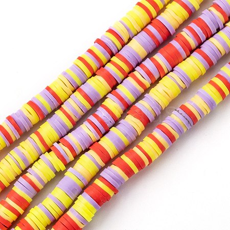 Handmade Polymer Clay Beads Strands CLAY-R089-6mm-T02B-40-1