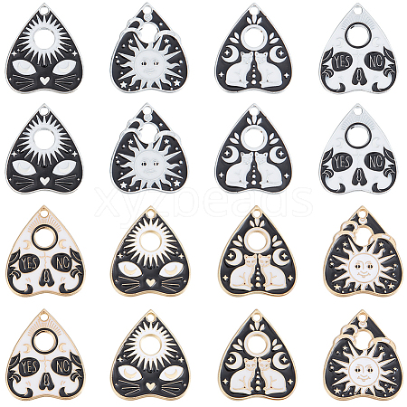 SUNNYCLUE 32Pcs 8 Style Planchette Alloy Enamel Pendants ENAM-SC0004-39-1