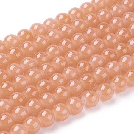 Imitation Jade Glass Beads Strands DGLA-S076-8mm-11-1