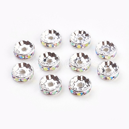 Brass Rhinestone Spacer Beads RB-A014-Z10mm-28S-1