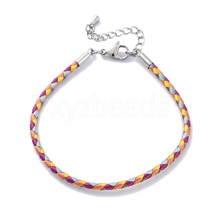 Polyester Cord Braided Bracelet Makings MAK-Z003-01P-25-1