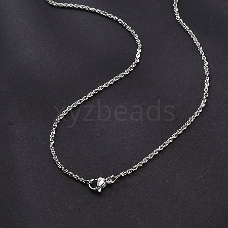 2mm Brass Rope Chain Necklaces for Men Women NJEW-G160-18P-1