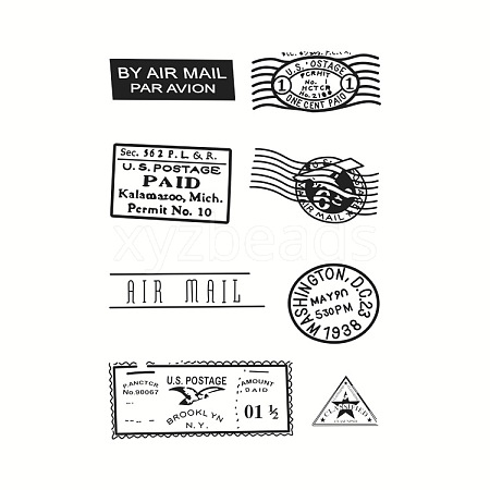 Air Mail Stamp Theme Silicone Clear Stamps GUQI-PW0001-206-1