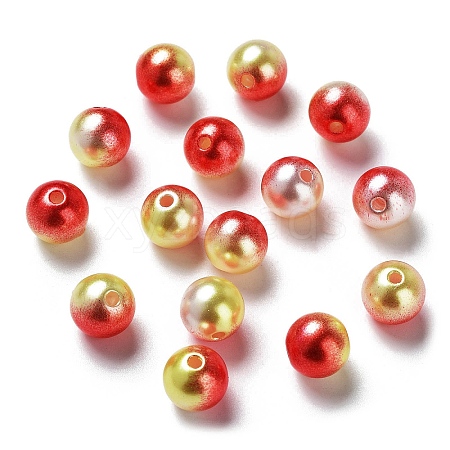 Rainbow ABS Plastic Imitation Pearl Beads OACR-Q174-5mm-15-1