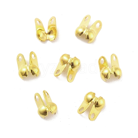 Rack Plating Brass Bead Tips KK-P274-02C-G-1