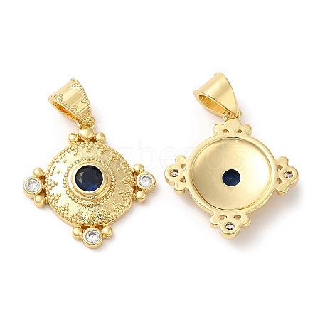 Brass Micro Pave Cubic Zirconia Pendants KK-M246-30G-1