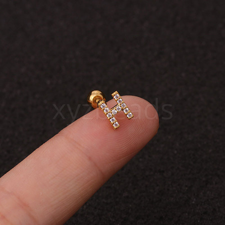 316L Surgical Stainless Steel Micro Pave Clear Cubic Zirconia Cartilage Earrings WG3A850-16-1