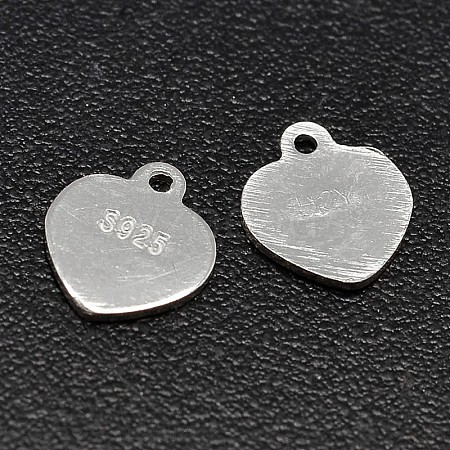 925 Sterling Silver Heart Charms STER-F017-01-1