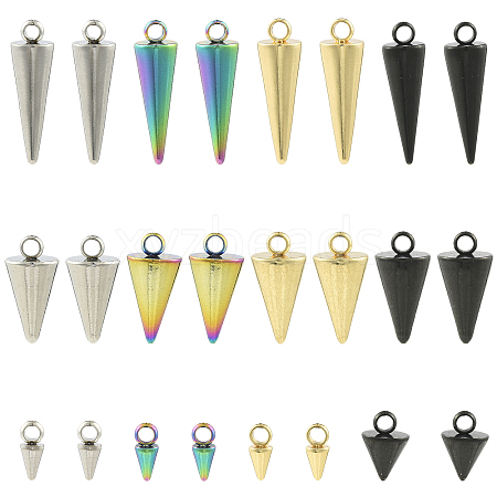 24Pcs 12 Styles 304 Stainless Steel Pendants STAS-FS0002-24-1