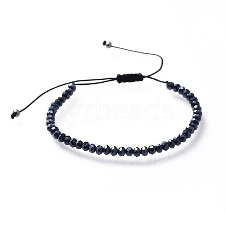 Adjustable Electroplate Glass Braided Bead Bracelets BJEW-JB04588-07-1