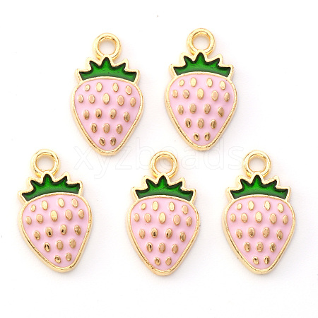 Light Gold Plated Alloy Enamel Pendants X-ENAM-R136-20A-1