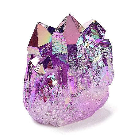 Electroplated Natural Druzy Quartz Crystal Cluster Ornaments RABO-PW0001-179C-1