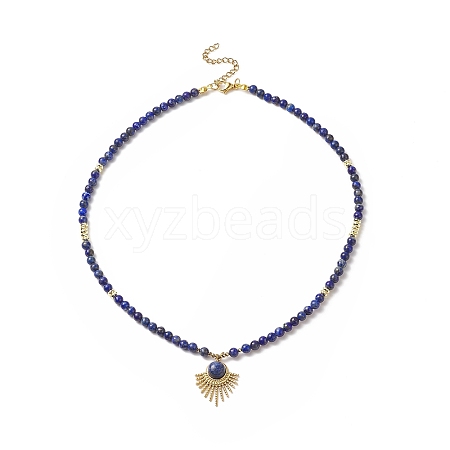 Natural Lapis Lazuli Beaded Necklaces NJEW-JN04226-02-1