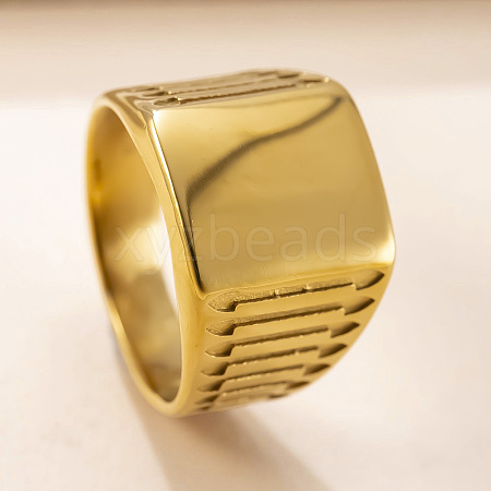 Rectangle 304 Stainless Steel Finger Rings FS-WGF3CA3-05-1