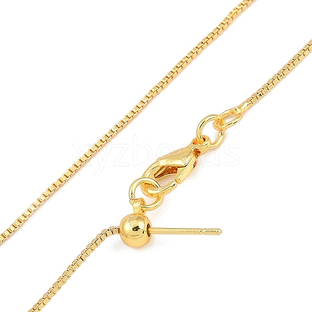 1mm Rack Plating Brass Box Chain Adjustable Slider Necklaces for Women Men X-MAK-L044-56G-1