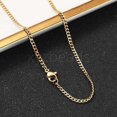 Unisex Casual Style 304 Stainless Steel Twisted Chain Necklaces STAS-O037-16G-1