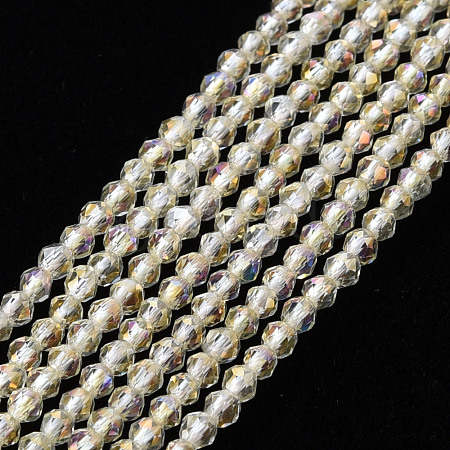 Electroplated Glass Beads Strands EGLA-S174-23C-01-1