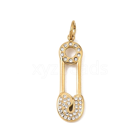 304 Stainless Steel Rhinestone Pendants RB-CBAC900-12G-1
