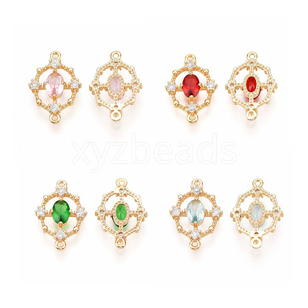 Brass Cubic Zirconia Links KK-T038-550-M-NF-1