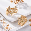 Rack Plating Star Brass Micro Pave Clear Cubic Zirconia Cuff Earrings for Women EJEW-C125-30G-1