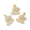 Rack Plating Brass Micro Pave Cubic Zirconia Pendants KK-B068-05G-1