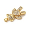 Brass Micro Pave Cubic Zirconia Pendants KK-E077-01G-04-3