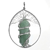 Copper Wired Natural Green Aventurine Pendants PW-WG815F9-05-1