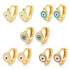 Evil Eye Real 18K Gold Plated Brass Hoop Earrings EJEW-L269-064G-1