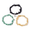 3Pcs 3 Styles Natural Citrine & Green Aventurine & Synthetic Blue Goldstone Chips Stretch Bracelets Sets BJEW-JB11076-08-4