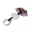 Natural Quartz Crystal Nugget with Mixed Gemstone Chips Tassel Keychains KEYC-P012-02P-01-3
