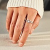 2Pcs Heart 925 Sterling Silver Micro Pave Clear Cubic Zirconia Finger Rings for Women FS-WG4005F-04-3