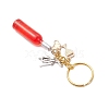 Resin & Glass & Alloy Keychain KEYC-JKC01158-03-4