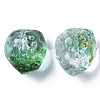 Transparent Spray Painted Glass Beads GLAA-R215-01-B07-3