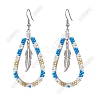 304 Stainless Steel Glass Seed Beads Dnagle Earrings EJEW-FS00079-1