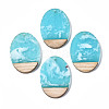 Transparent Resin & Walnut Wood Pendants RESI-T035-26-A02-1