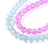 Transparent Gradient Color Glass Beads Strands GLAA-H021-01A-21-4