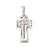 Brass Pave Natural White Shell Pendants KK-S522-01B-P-1
