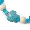 Synthetic Turquoise & Wood & Glass Beaded Stretch Bracelets for Boys Girls BJEW-JB11125-01-3