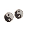 Retro Chinese Style Stainless Steel Flat Round with Yin-yang Stud Earrings MT2482-1-2